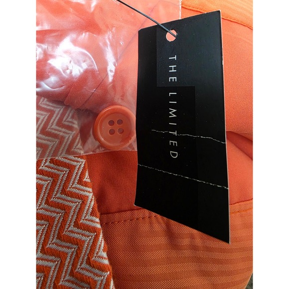 The Limited Mini Skirt Womens 12 Orange White Chevron Lined Career Office NWT - Picture 5 of 14